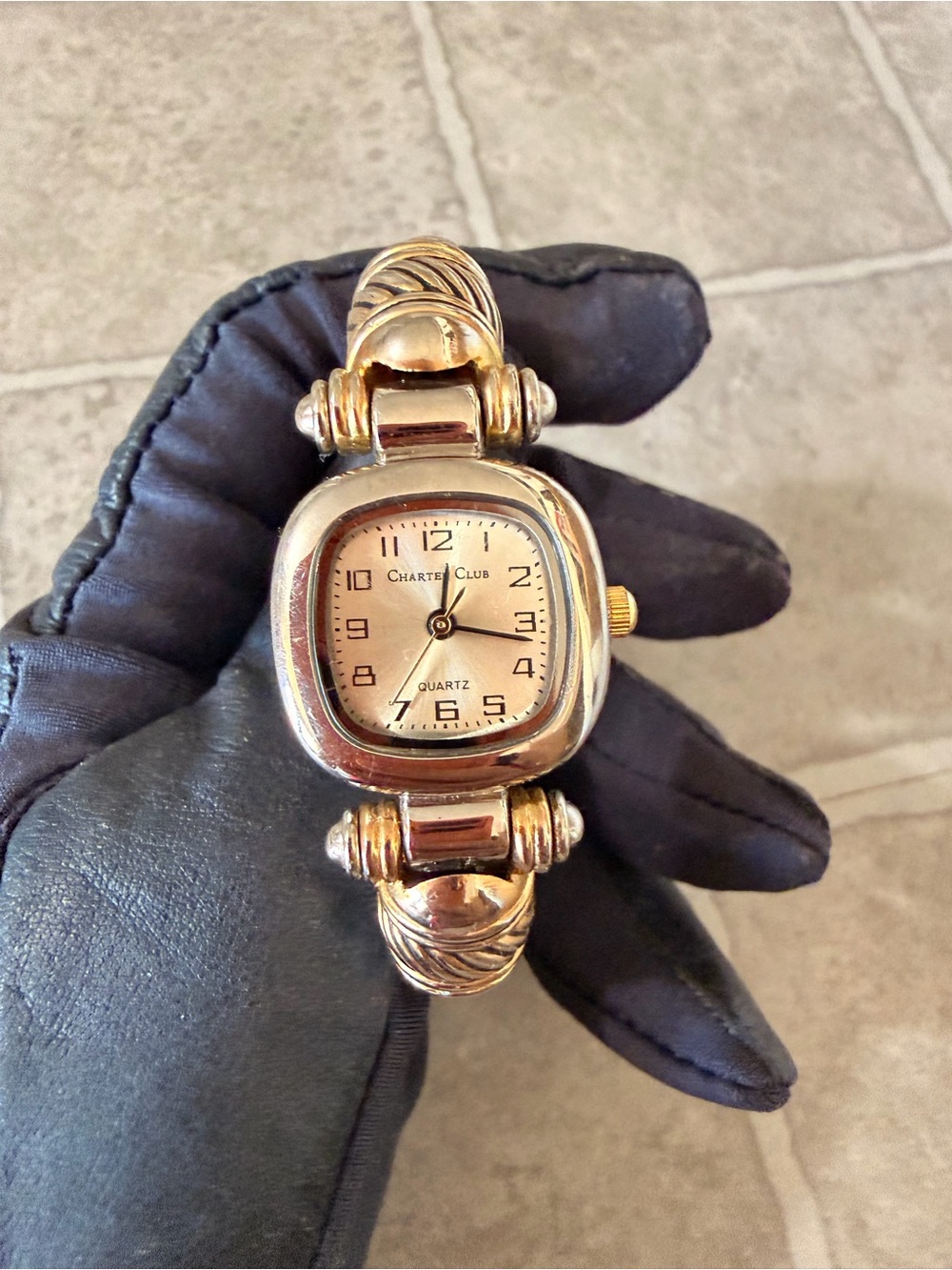 Charter Club Gold/Silver tone  Bracelet Watch with Square Dial